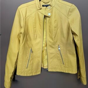 Baccini Women's Mustard Leather Jacket